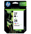 Genuine HP Inkjet Cartridge 27 Black + 28 Color (Twin Pack)